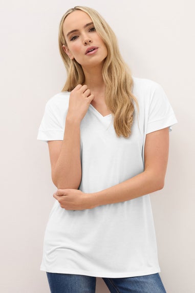 Long Tall Sally White V-Neck T-Shirt