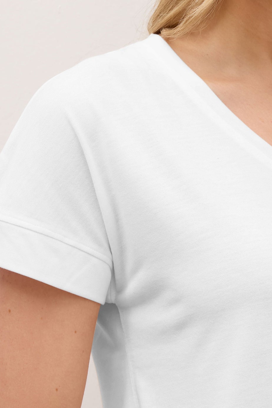 Long Tall Sally White V-Neck T-Shirt