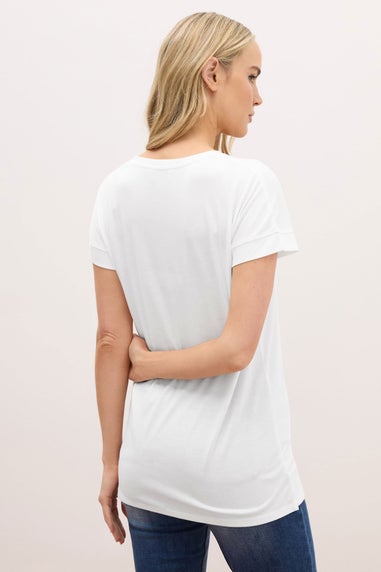 Long Tall Sally White V-Neck T-Shirt