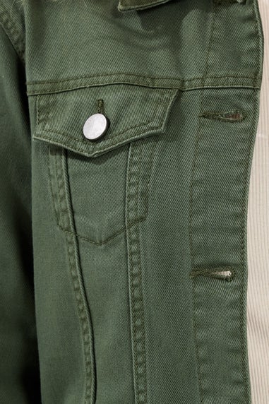 Long Tall Sally Khaki Green Denim Jacket