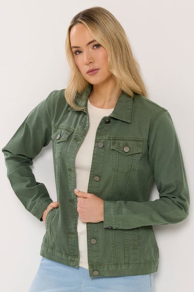 Long Tall Sally Khaki Green Denim Jacket