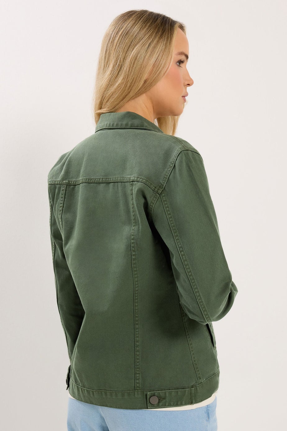 Long Tall Sally Khaki Green Denim Jacket