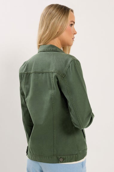 Long Tall Sally Khaki Green Denim Jacket