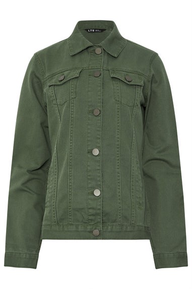 Long Tall Sally Khaki Green Denim Jacket