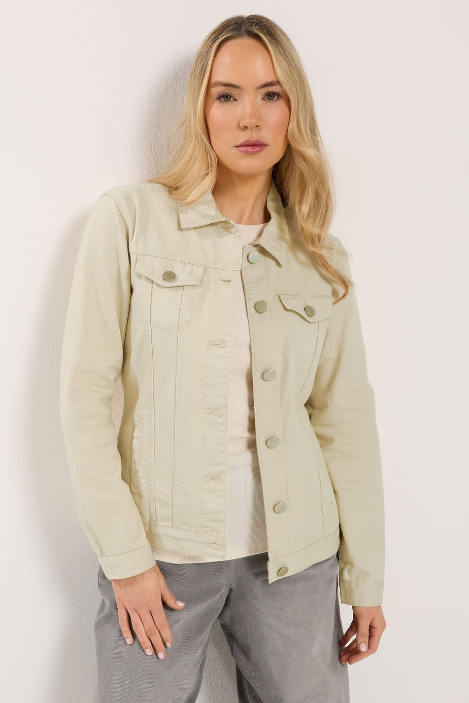 Long Tall Sally Ivory White Denim Jacket