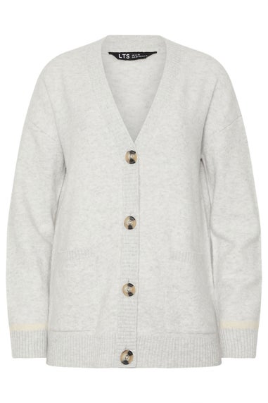 Long Tall Sally Grey Tipped Detail Knitted Cardigan