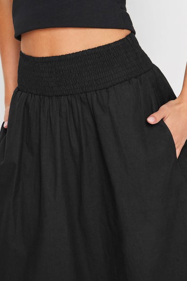 PixieGirl Petite Black Poplin Maxi Skirt