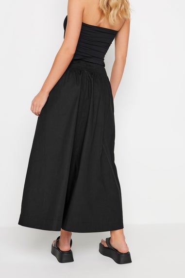 PixieGirl Petite Black Poplin Maxi Skirt