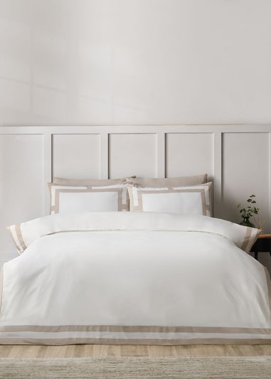 Catherine Lansfield So Soft Mono Panel Duvet Cover Set Natural