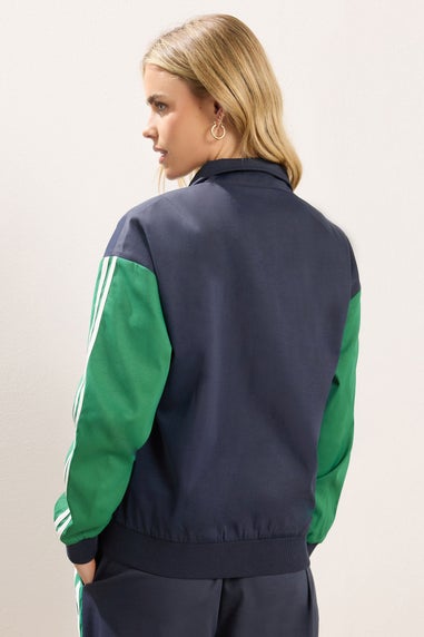 PixieGirl Petite Navy Blue & Green Side Stripe Jacket