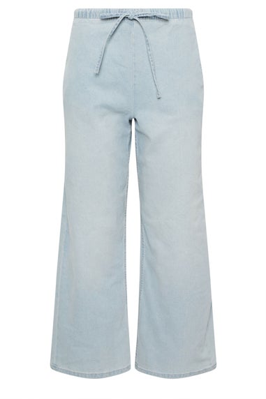 PixieGirl Petite Light Blue Denim Pull-On Non-Stretch Wide Leg Jeans