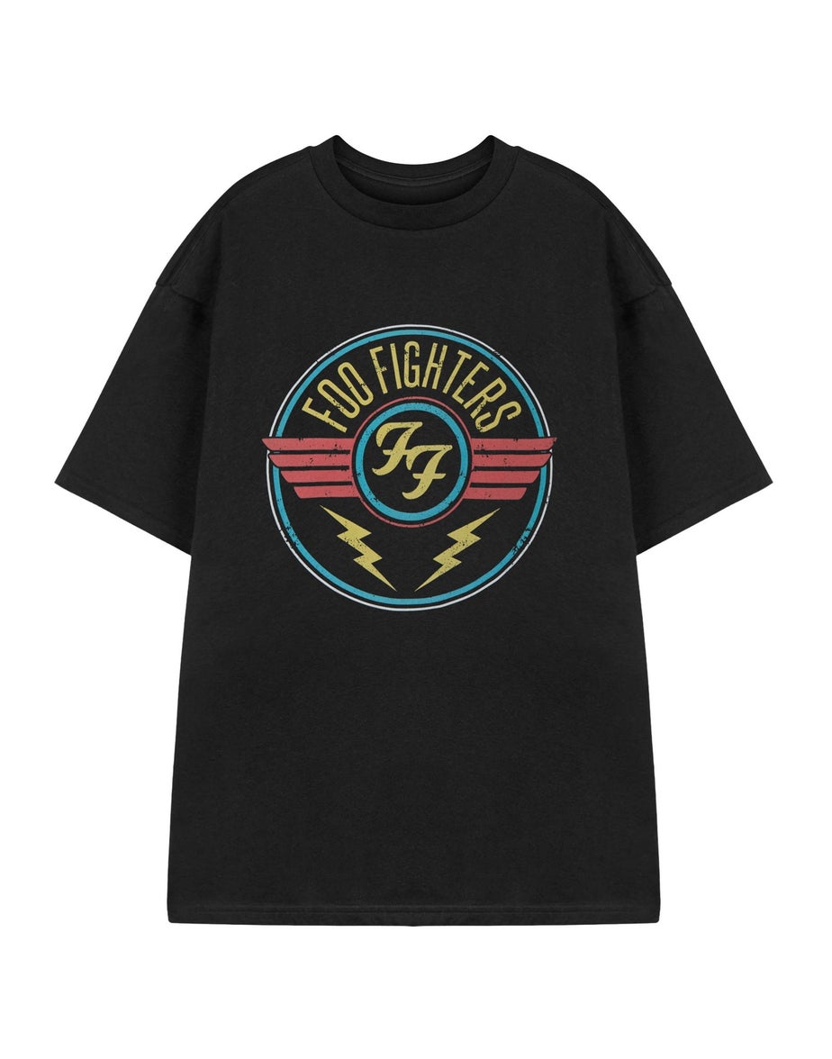 Vanilla Underground Foo Fighters Adults Lightning Black T-Shirt