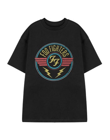 Vanilla Underground Foo Fighters Adults Lightning Black T-Shirt