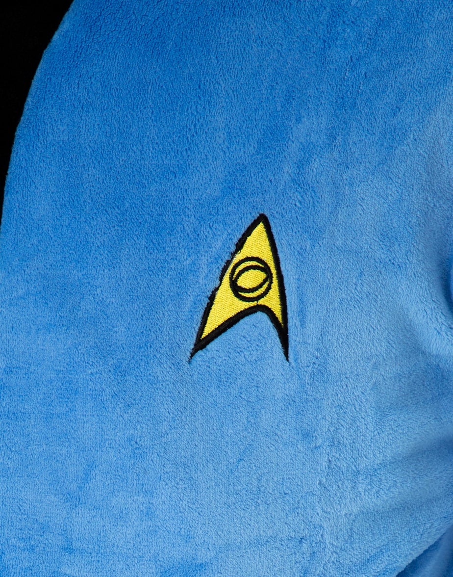 Vanilla Underground Star Trek Adults Hooded Blue Bathrobe