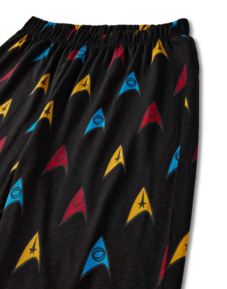 Vanilla Underground Star Trek Adults Logo Black PJs