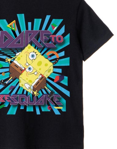 Vanilla Underground SpongeBob SquarePants Kids Dare To Be Square Black T-Shirt