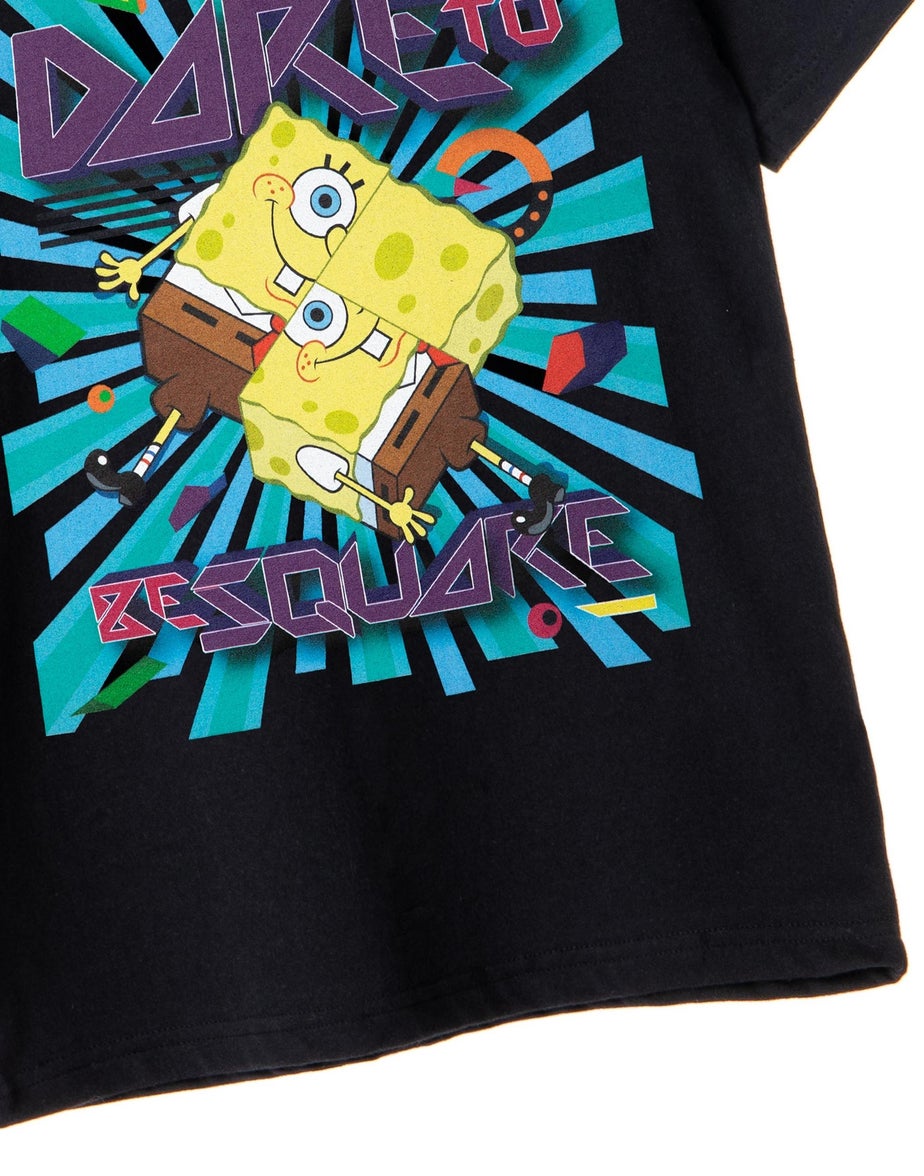 Vanilla Underground SpongeBob SquarePants Kids Dare To Be Square Black T-Shirt