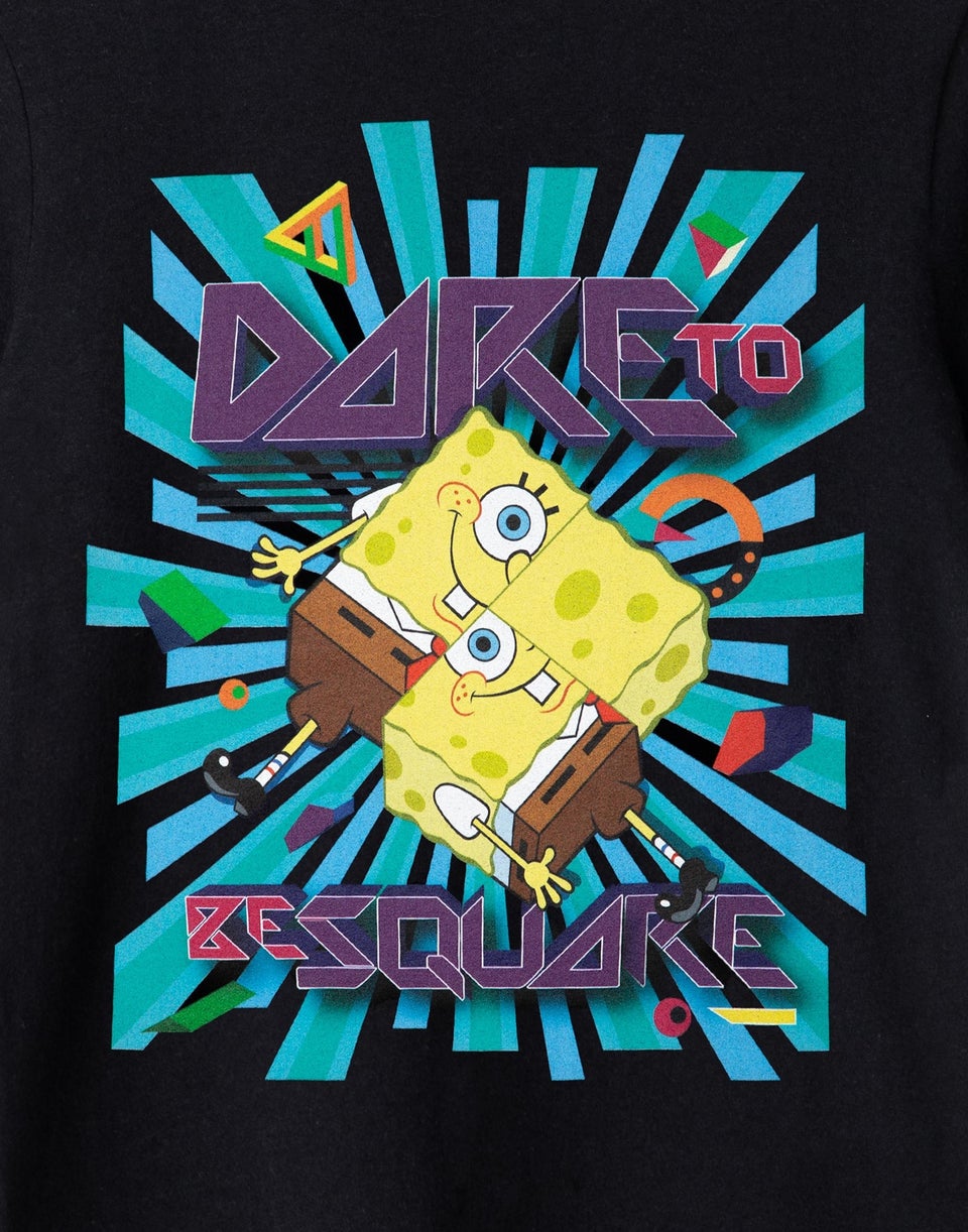 Vanilla Underground SpongeBob SquarePants Kids Dare To Be Square Black T-Shirt