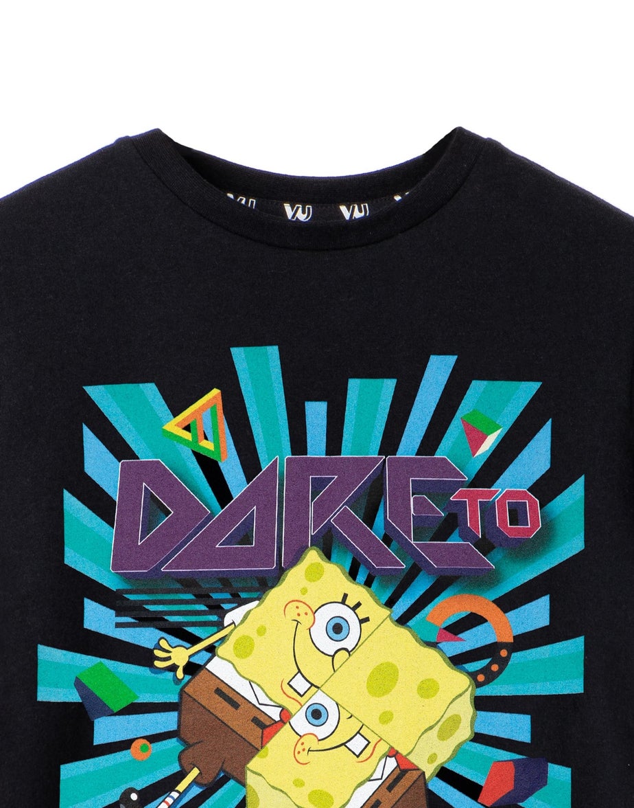 Vanilla Underground SpongeBob SquarePants Kids Dare To Be Square Black T-Shirt