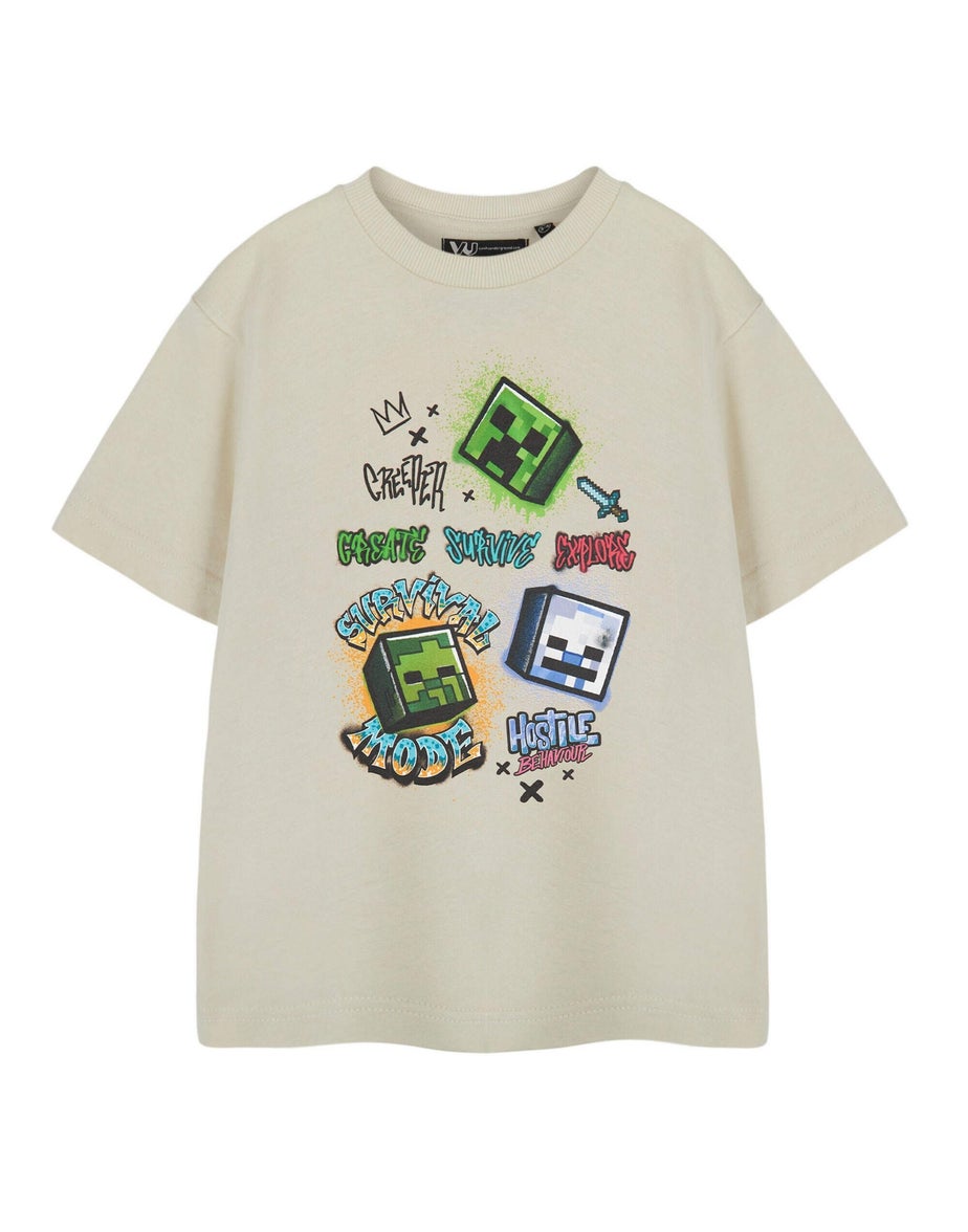 Vanilla Underground Minecraft Kids Survival Mode Beige T-Shirt