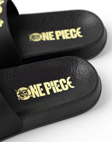 Vanilla Underground One Piece Logo Kids Black Sliders