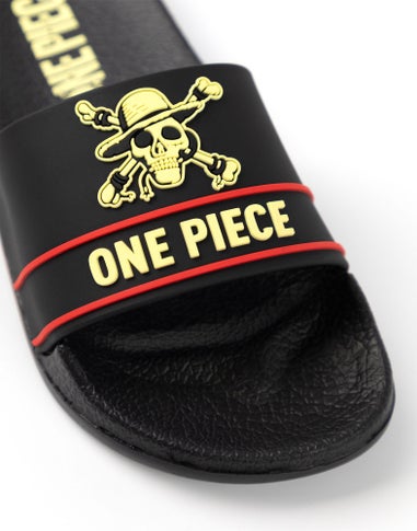 Vanilla Underground One Piece Logo Kids Black Sliders