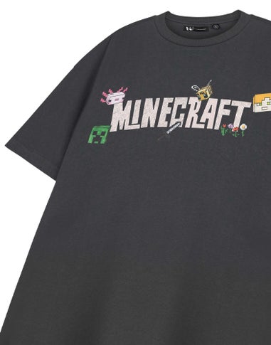 Vanilla Underground Minecraft Adults Logo Grey T-Shirt