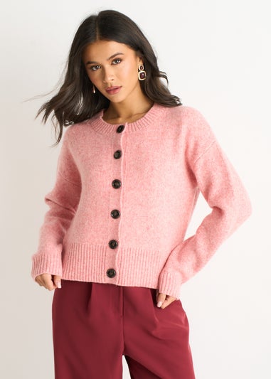 Gini London Pink Flex Long Sleeves Cardigan