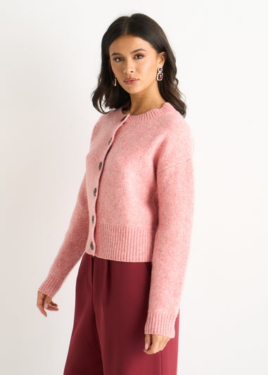Gini London Pink Flex Long Sleeves Cardigan