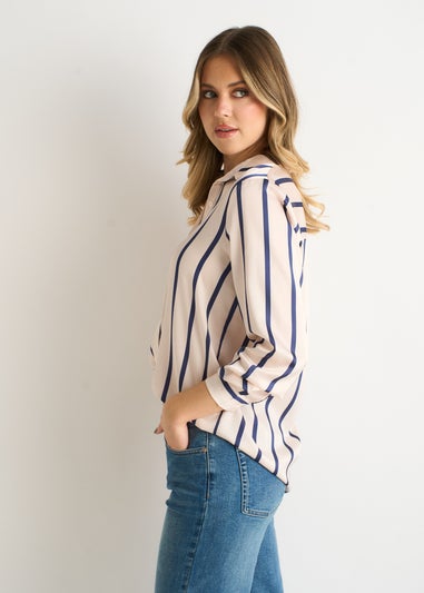 Gini London Navy Stripe loose Fit Shirt