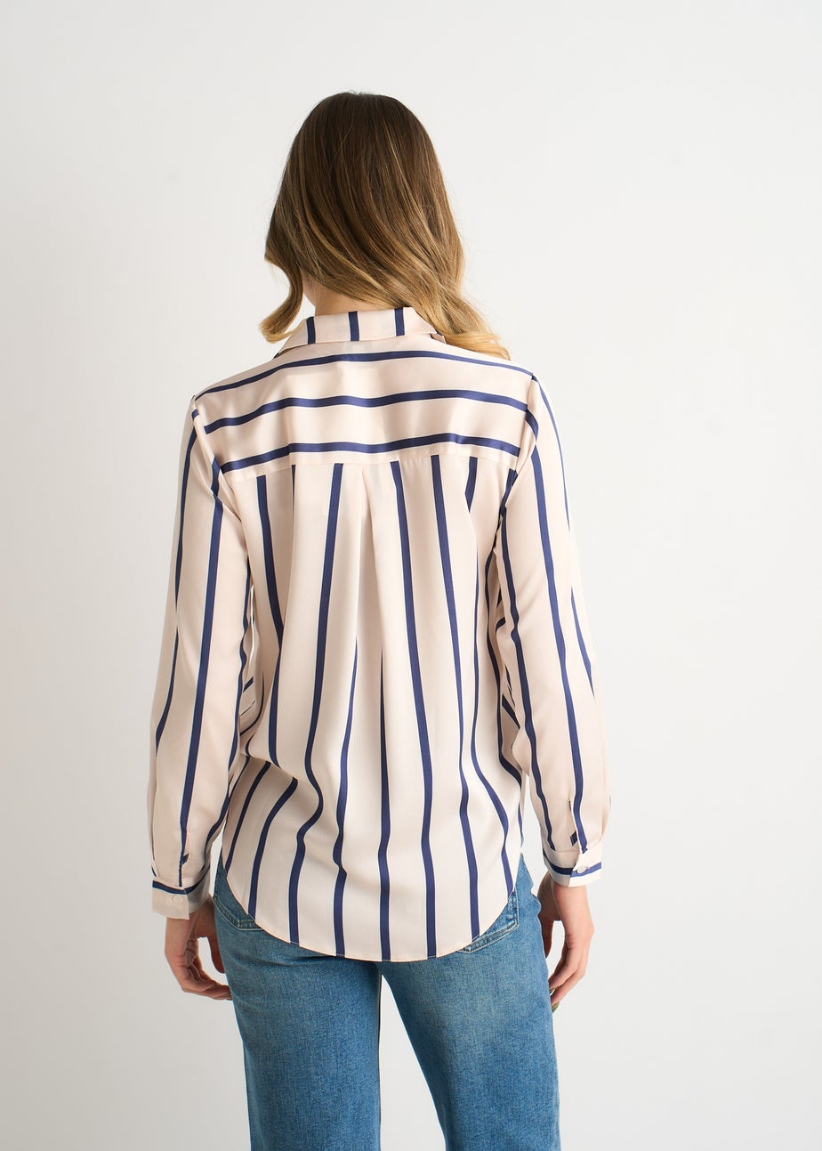 Gini London Navy Stripe loose Fit Shirt