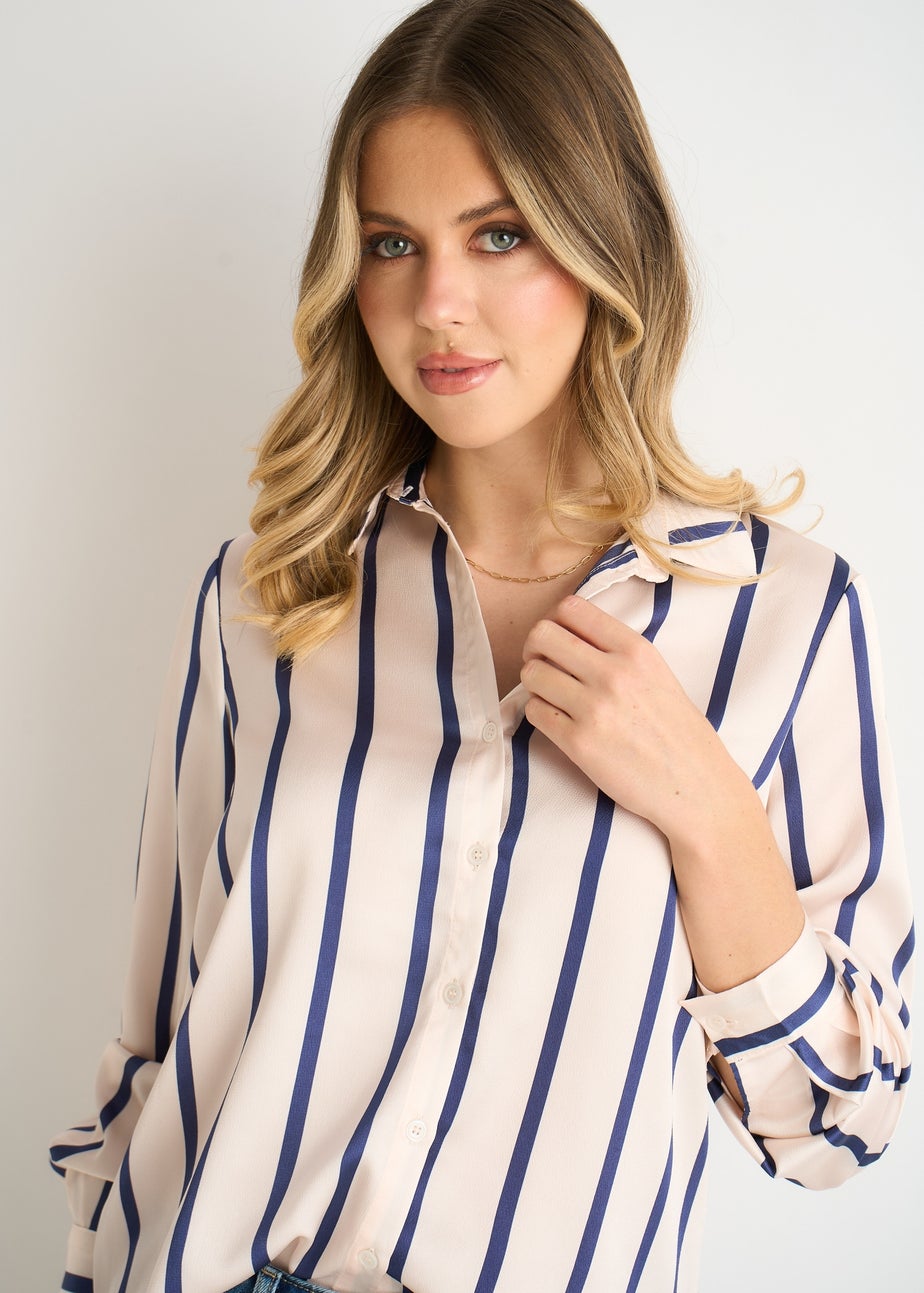 Gini London Navy Stripe loose Fit Shirt