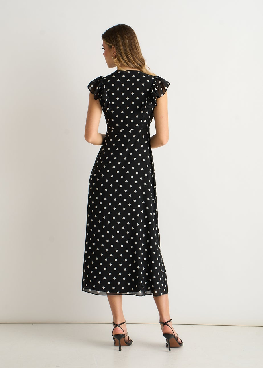 Gini London Black V Neck Angle Sleeves Skater Maxi Dress