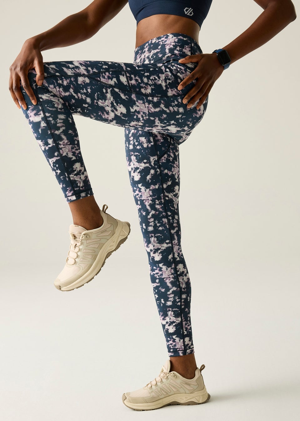 Dare 2b Navy Inky Print Influential II 1/3 UV Protective Quick Drying Leggings