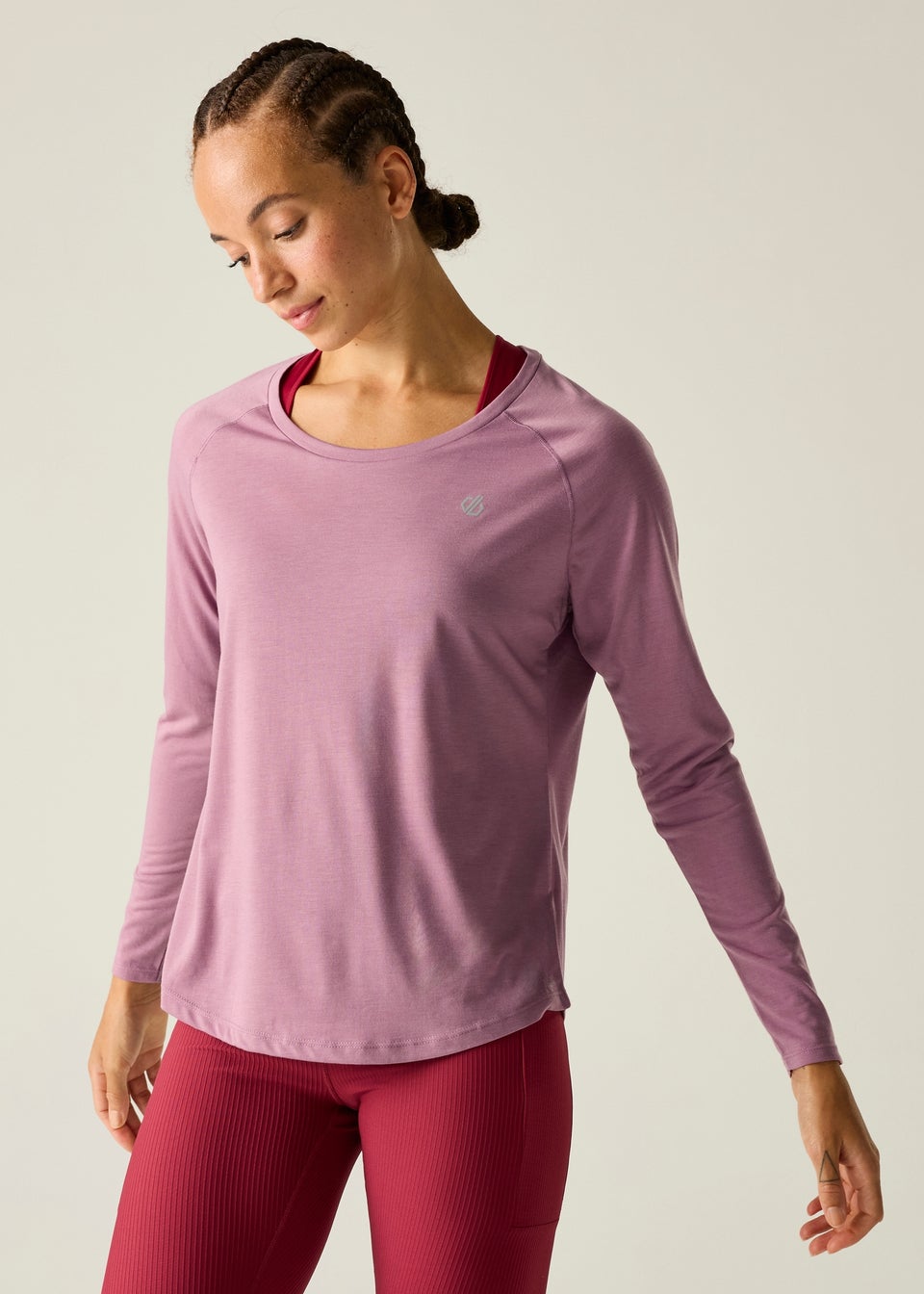Dare 2b Dusky Orchid Nimble Long Sleeve Reflective, Anti-Bacterial T-Shirt