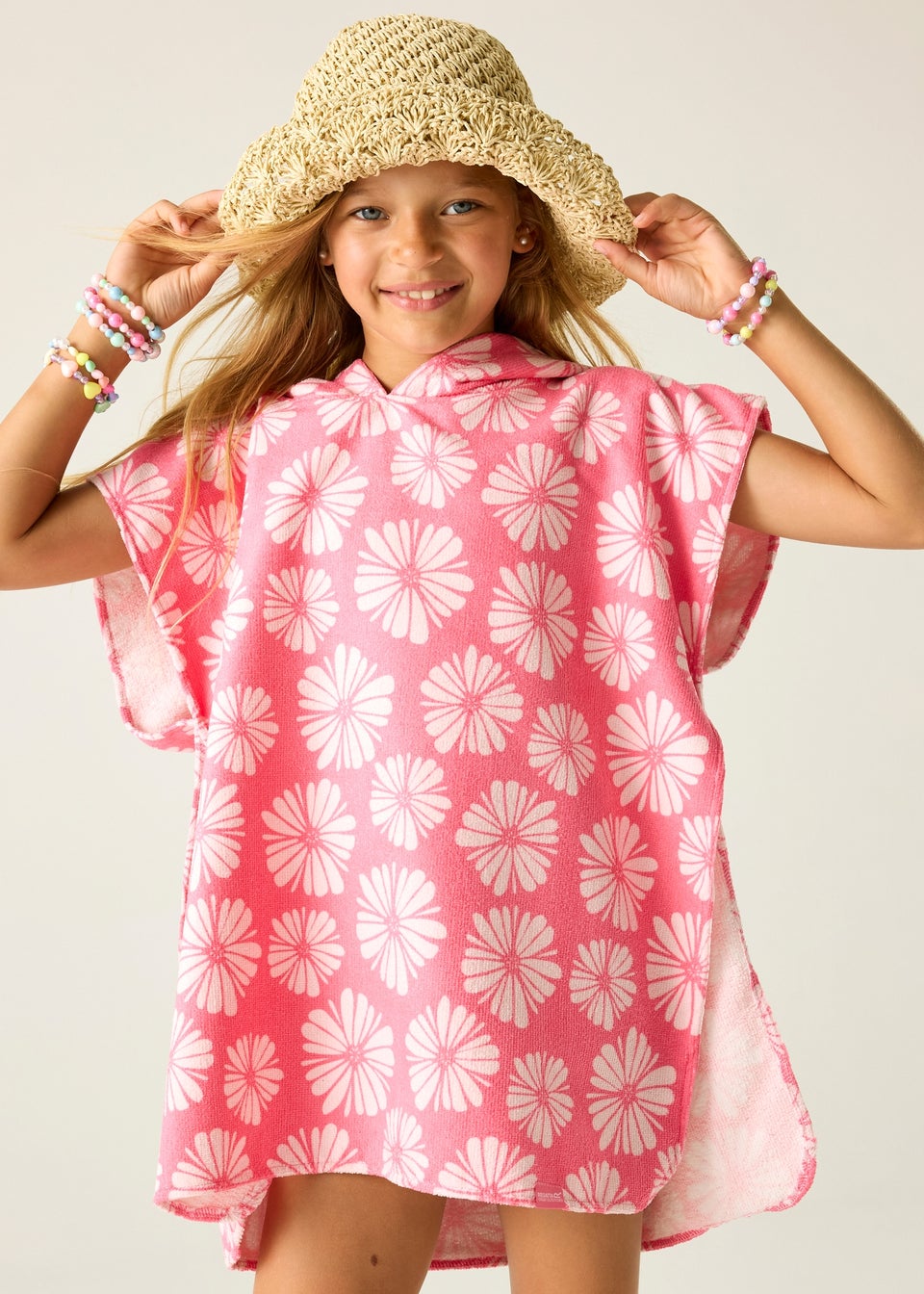 Regatta Pink Haze Petal Flower Towel Robe  (3-13 Years)