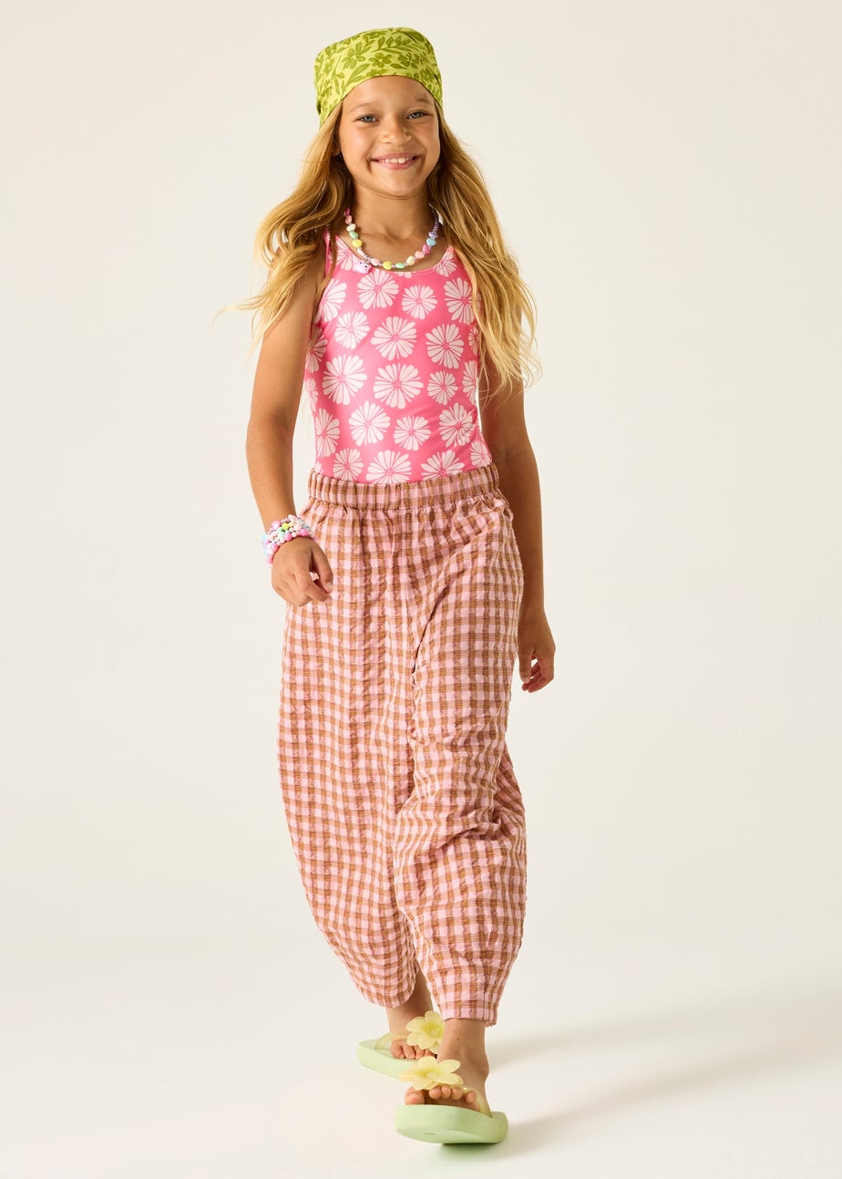 Regatta Pink Haze Petal Flower Katrisse UPF 30 Swim Costume (3-13 Years)