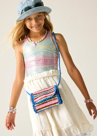 Regatta Ombre Metallic Zebra Print Katrisse UPF 30 Swim Costume (3-13 Years)