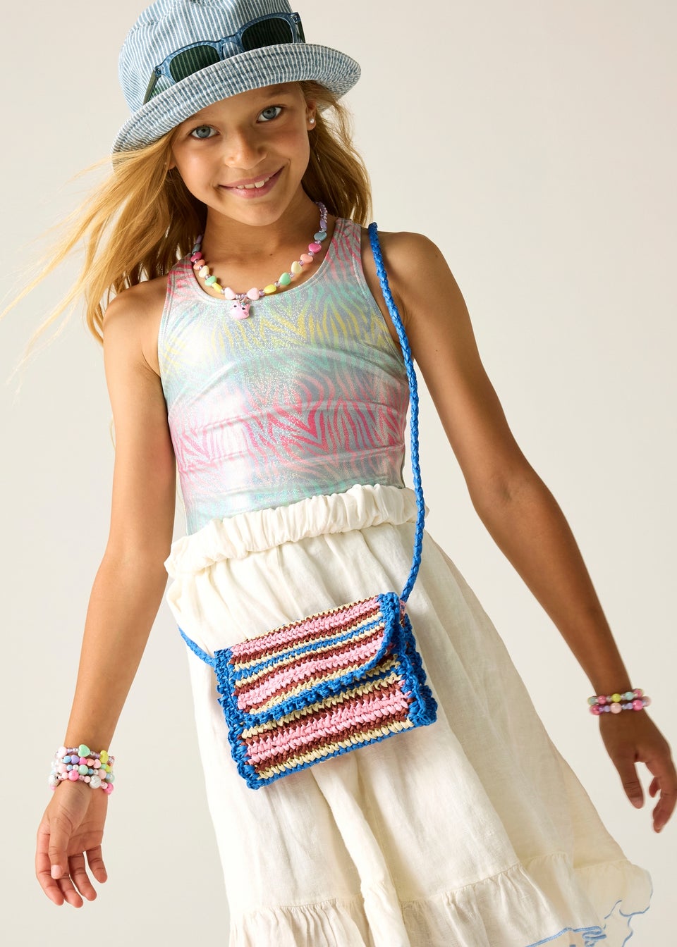 Regatta Ombre Metallic Zebra Print Katrisse UPF 30 Swim Costume (3-13 Years)