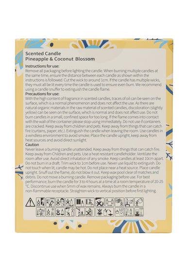 Disney Lilo & Stitch Scented Candle 213G Wood Lid Pineapple & Coconut Blossom Yellow