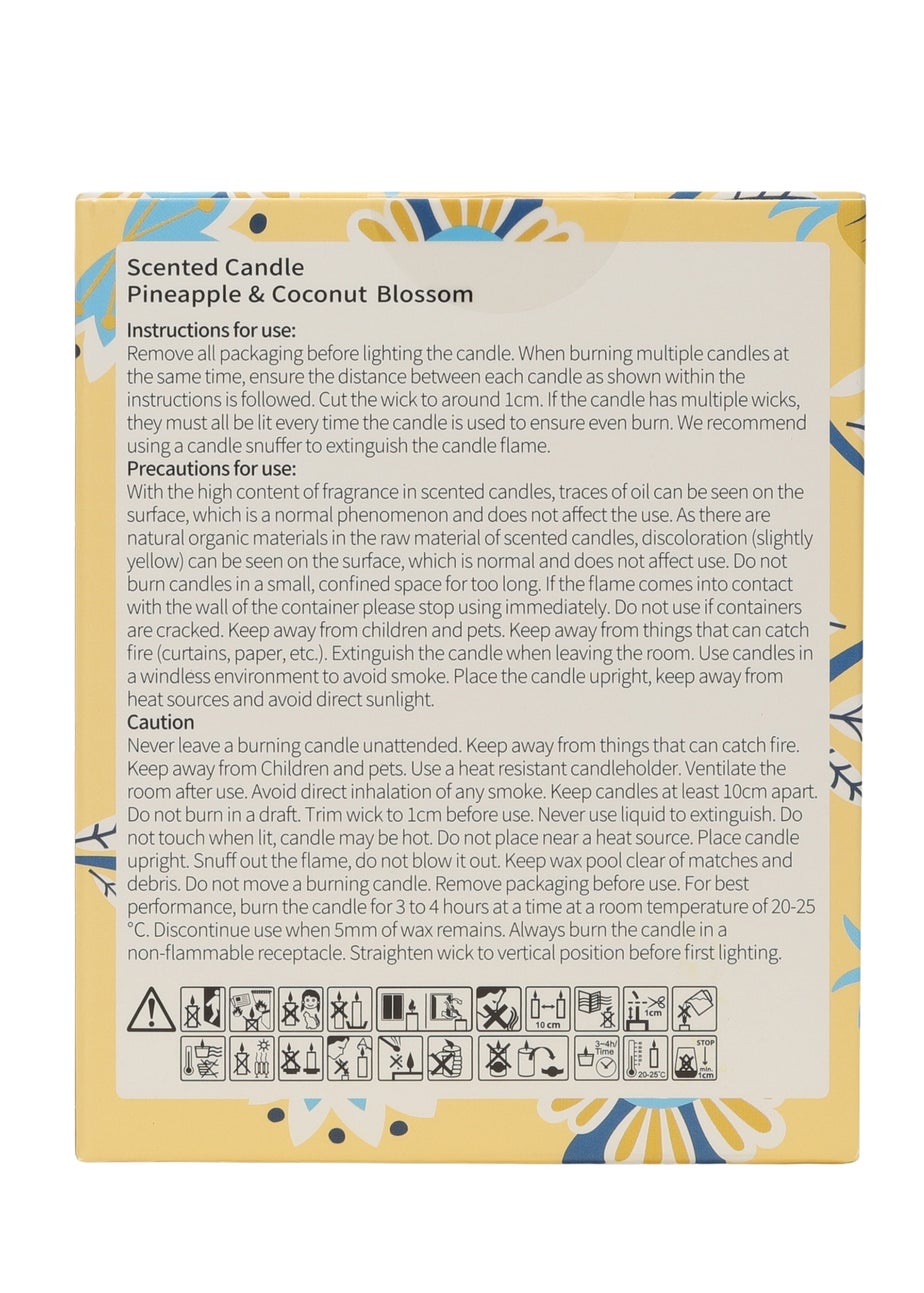 Disney Lilo & Stitch Scented Candle 213G Wood Lid Pineapple & Coconut Blossom Yellow