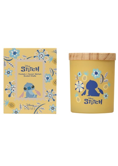 Disney Lilo & Stitch Scented Candle 213G Wood Lid Pineapple & Coconut Blossom Yellow