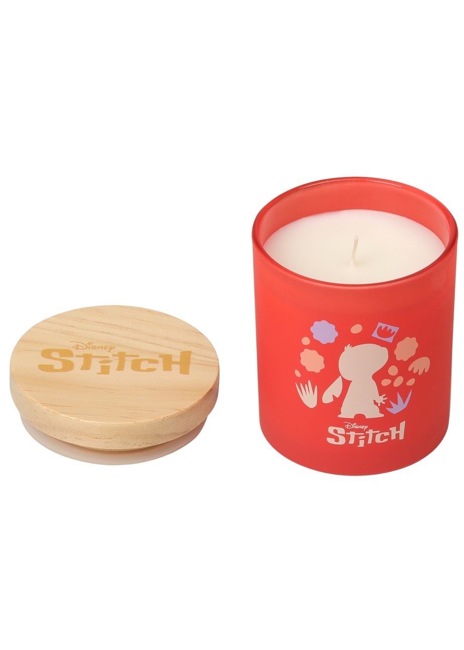 Disney Lilo & Stitch Scented Candle 213G Wood Lid Plumeria & Lychee Pink
