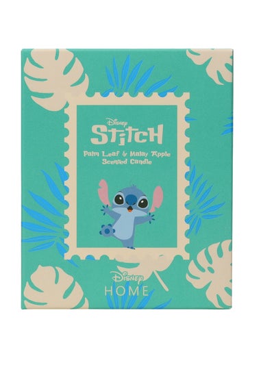 Disney Blue Lilo & Stitch Scented Candle 213G Wood Lid Palm Leaf & Malay Apple