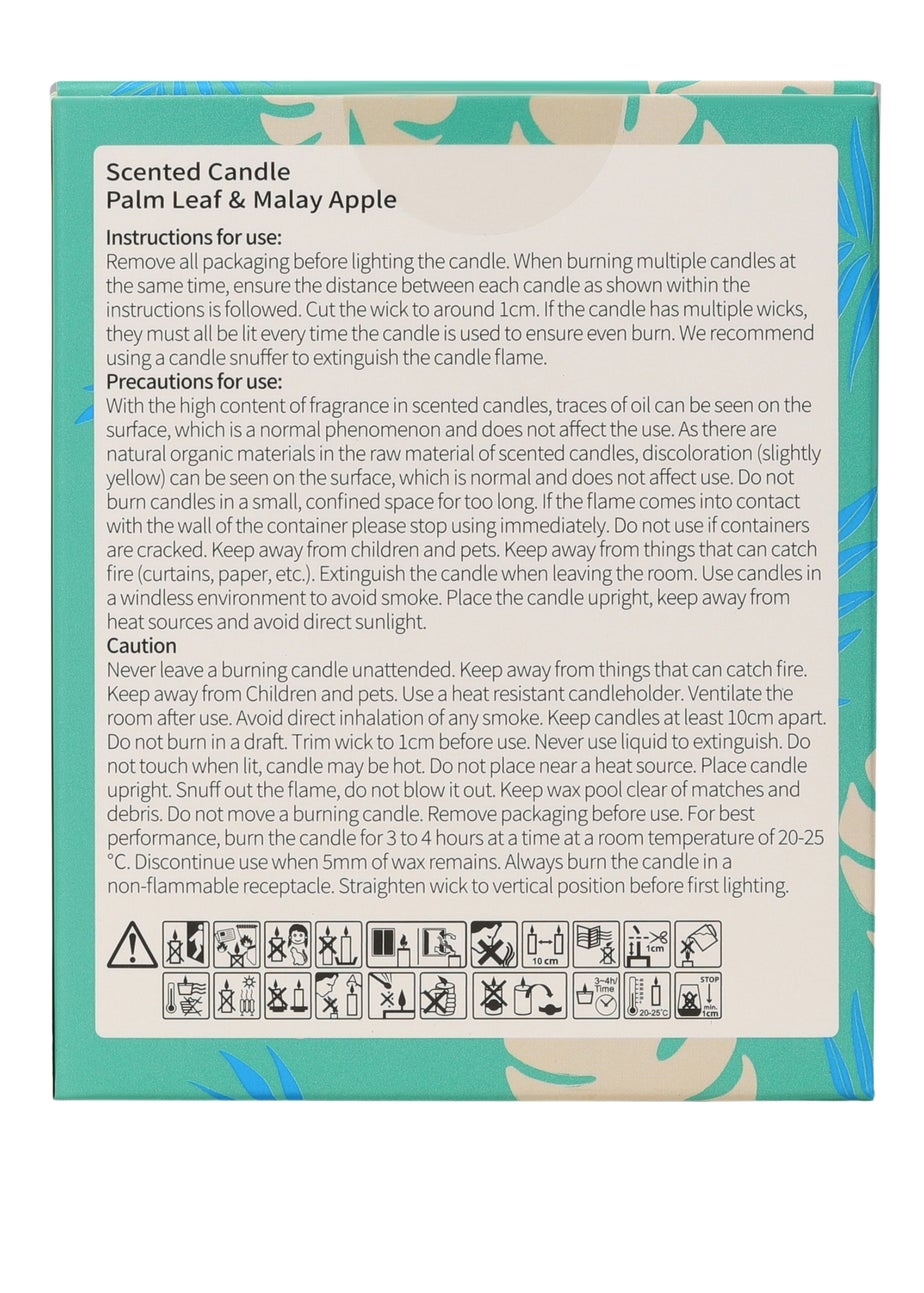 Disney Blue Lilo & Stitch Scented Candle 213G Wood Lid Palm Leaf & Malay Apple