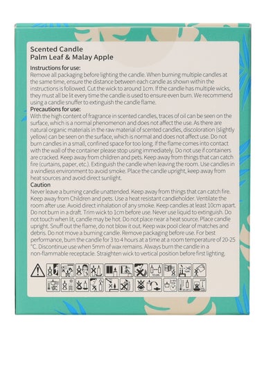 Disney Blue Lilo & Stitch Scented Candle 213G Wood Lid Palm Leaf & Malay Apple