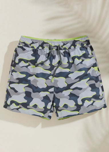 Regatta Dark Storm Camo Skander Swim Shorts (3-13 Years)