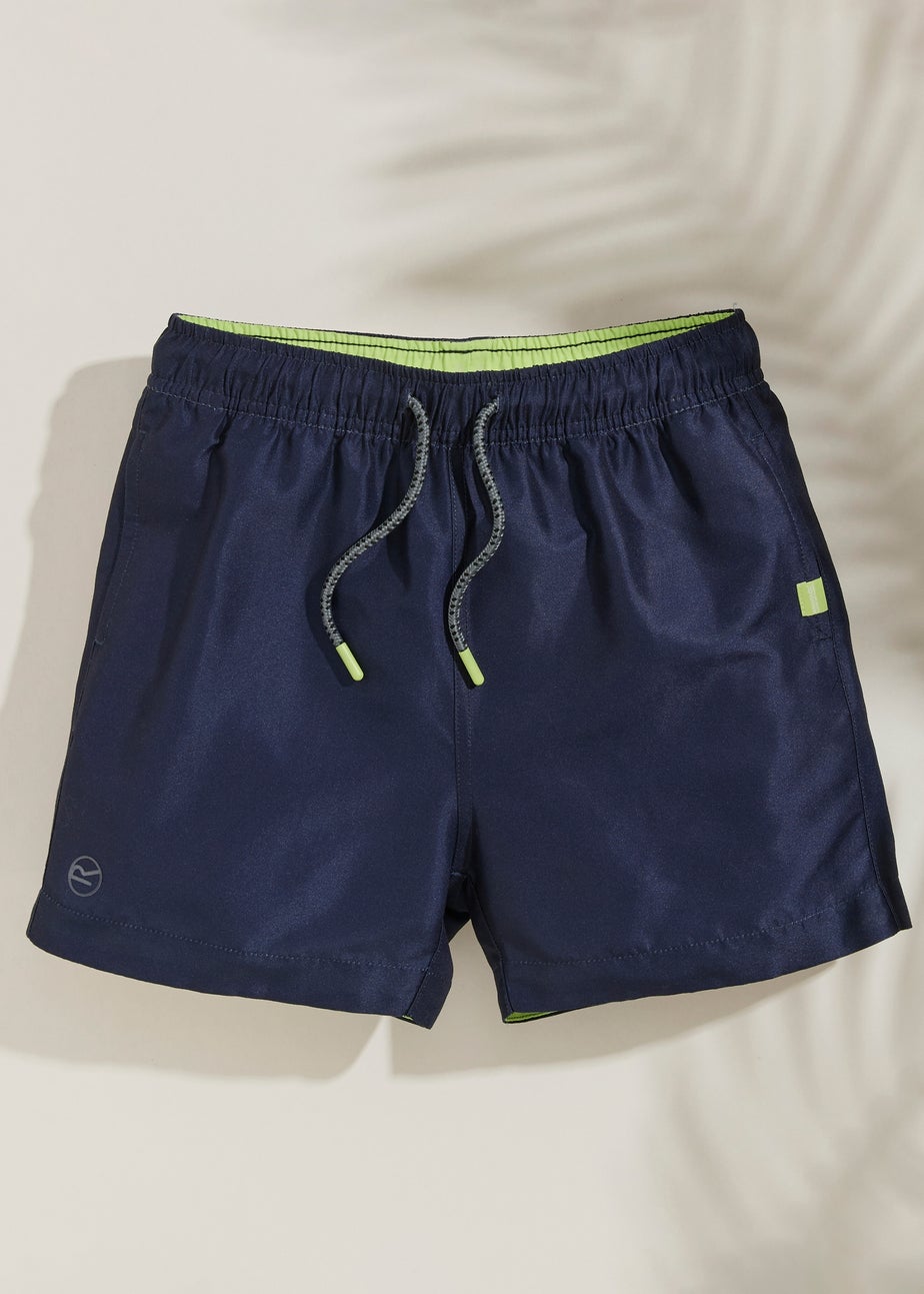 Regatta Navy Sharp Green Skander Swim Shorts (3-13 Years)