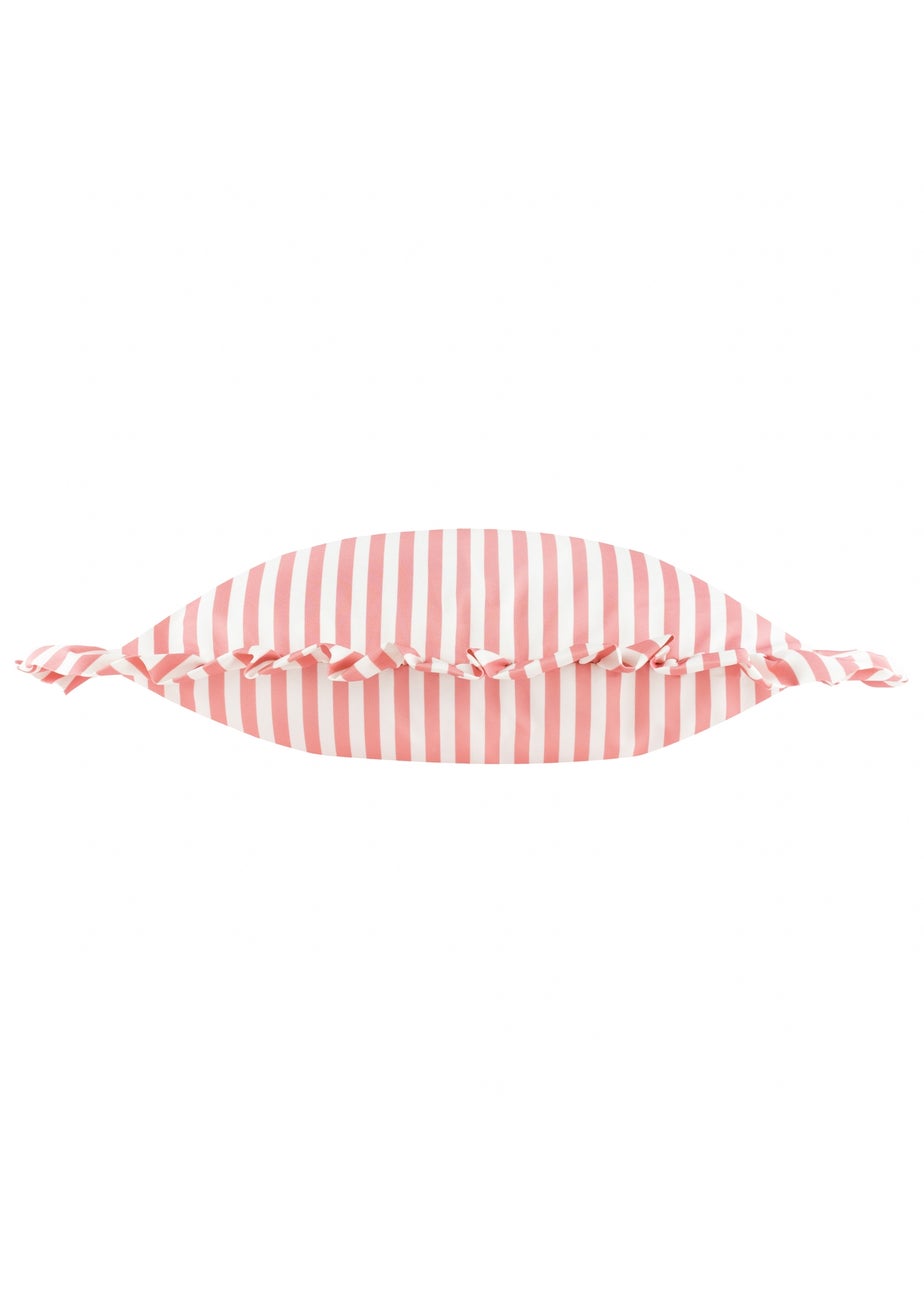 Wylder Millie Ruffle Pink Striped Outdoor Cushion (50 x 50cm)