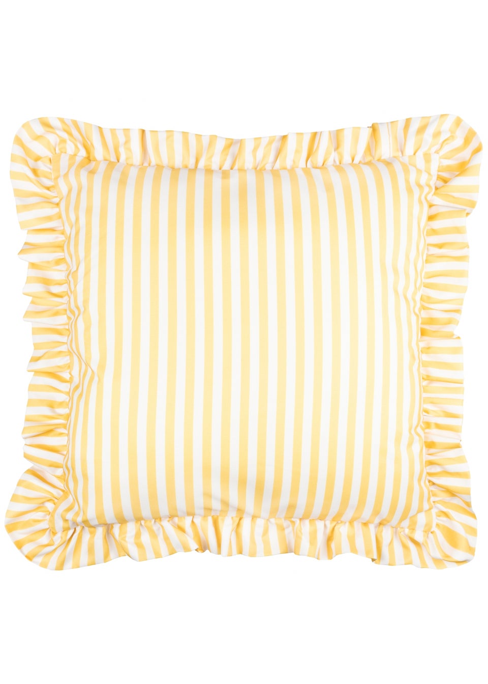 Wylder Millie Ruffle Yellow Striped Outdoor Cushion (50 x 50cm)